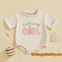 Áo liền thân thêu chữ sinh nhật bé gái
