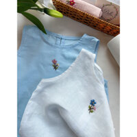 Áo linen thêu bé gái