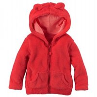 áo lông mịn tai thỏ cho bé