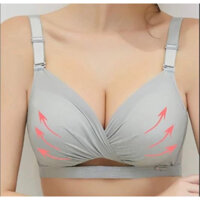 Áo lót, áo ngực voan tơ đắp chéo siêu tạo khe, mút dày nâng đẩy V1 che khuyết điểm vòng V1  khiêm tốn