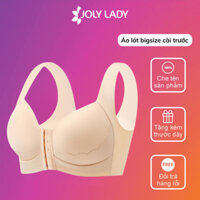 Áo lót bigsize nâng ngực JOLY LADY không gọng cài trước đệm mỏng bản lưng to che khuyết điểm - A025