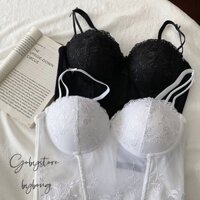 Áo lót bra corset có xương định hình- Áo bra ren hoa miếng mút tháo dời (tặng kèm nối áo) phù hợp với mọi bầu ngực hàng
