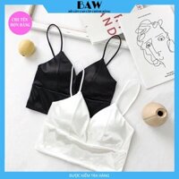 Áo Lót Bra Lụa Bóng 8 nấc cài nâng ngực siêu sexy thương hiệu BAW mã AN24 - Trắng - one size