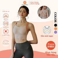 Áo lót bra thể thao nữ tập gym yoga  Ami Medea dây đan chéo lưng cao cấp, đệm mút may cố định, 4 nấc điều chỉnh N997