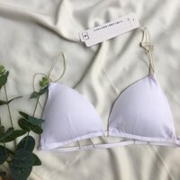 Áo Lót Bralette Cotton Dây Mảnh Cài Trước - Có Size- B082 - Dây mảnh trẮng,L