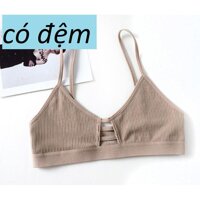 Áo Lót Bralette Cotton Mỏng Có Đệm Lót B308 - Cafe