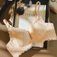 Áo lót có thể điều chỉnh kích thước lớn nâng ngực nhỏ cho nữ Bộ áo ngực ren không gọng chống giãn nở và chảy xệ