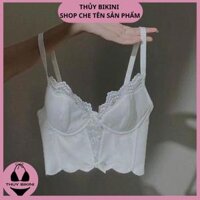 Áo Lót Corset Bra Ren Cao Cấp Áo Kiểu Nữ 2 Dây Bralette Dáng Croptop Mút Vừa Sang Chảnh A1626