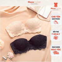 Áo lót cúp ren quây ngực đệm mỏng có gọng chống tụt 154 [MEOW Corset]