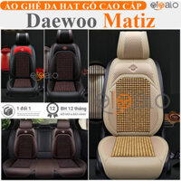 Áo lót ghế dành cho xe ô tô Daewoo Matiz da PU hạt gỗ tự nhiên cao cấp - OTOALO