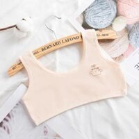 Áo lót lá cotton học sinh nữ cấp 1, cấp 2 - ao lot la cotton hoc sinh nu cap 1 cap 2 - Vàng không đệm