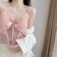 Áo Lót Nữ Áo Bra Ren Corset 2 Dây Cổ V Form Lưới Xương Cá Có Mút Mềm Mại Ôm Body Quyến Rũ Avaunderwear AL0089