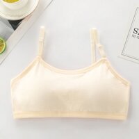 Áo lót nữ, áo lá học sinh cotton trơn mút liền cài sau 3 móc F004 - Da