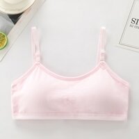 Áo lót nữ, áo lá học sinh cotton trơn mút liền cài sau 3 móc F004 - Hồng