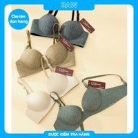 Áo Lót Nữ, Áo Lót Đúc Su Đệm Dày Siêu Nâng Ngực Tạo Khe Quyến Rũ, Áo Ngực Su Bàn Tay Không Gọng Không Đường May Thương Hiệu BAW Mã AN269 - Đen - 36