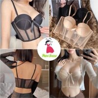 Áo Lót Nữ Croset Cúp Ngực Chống Cuộn,Chống Xệ Bản To Cúp Nâng Ngực Đệm Dày Cao Cấp 1030