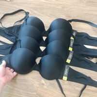 Áo lót nữ đen trơn có gọng mút 1cm đẩy nhẹ xuất khẩu