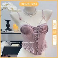 Áo lót nữ DORIS, bra 2 dây BR59 corset cup ngực định hình quyến rũ phối ren tạo eo gợi cảm
