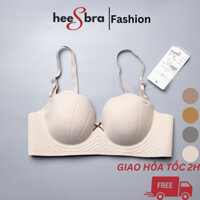Áo Lót Nữ Đúc Su Không Gọng Áo Ngực Cúp Ngang Đệm Bàn Tay Nâng Ngực Mút Dày Hees S102