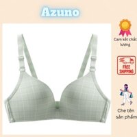 Áo Lót Nữ Không Gọng, Áo Ngực Đệm Mỏng Azuno A09 Cotton Nâng Ngực, Họa Tiết Kẻ Caro Nhiều Màu - đen - 34