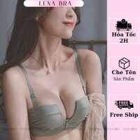 Áo lót nữ LENABRA, AC308-áo ngực cup vuông thông hơi mút kép khoét ngực chữ U