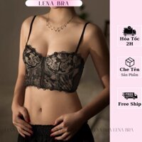 Áo lót nữ LENABRA, bra ren hoa bản to 2 dây thiết kế sang trọng, sexy cao cấp