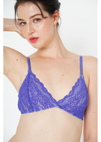 Áo Lót Nữ Ren Bralette Cotton Bra Primrose Thoải Mái Mustoto MA13 - Tím đậu biếc - M