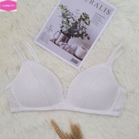 Áo lót nữ ren không gọng đệm mỏng cao cấp, áo ngực nữ ren mềm mại  - trắng - 36