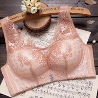 Áo lót ren đệm mỏng quả to 198 dành cho người béo, nâng ngực quai áo bản to - Da,40