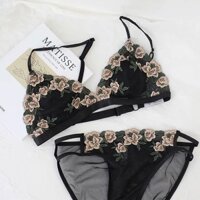 Áo lót ren thêu hoa kiểu Pháp siêu mỏng cổ điển nữ cúp tam giác thoải mái không gò bó Áo Ngực Gợi Cảm Mẫu Mới