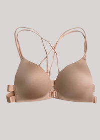 Áo lót su nâng ngực khóa cài trước - KEM - FREESIZE