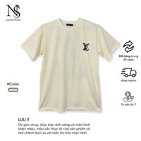 Áo Louis Vuitton áo thun trắng tay lỡ- Hoạ tiết logo LV hot 2025