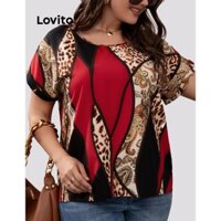 Áo Lovito họa tiết lông plus size tôn dáng vũ phong cách thường ngày cho nữ LNL71451