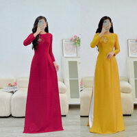 Áo lụa vân gỗ cao cấp cổ tròn kết cườm sang trọng quý phái