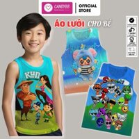 Áo lưới cho bé,áo lưới cho bé trai,áo thun lưới bé trai,Áo ba lỗ lưới Doremon,áo 3 lỗ lưới đến 40kg