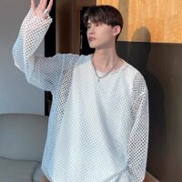 Áo Lưới Nam Mùa Hè Thoáng Mát Rỗng Ra Lưới Áo Thun Dài Tay Nam Nữ  Tide Rời Thiết Kế Đa Năng Niche