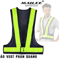 Áo Lưới Phản Quang Xe Đạp Dạng Vest LA-2026 Cho Đạp Xe Đạp Xe Máy An Toàn Ban Đêm Có Phản Quang áo size người lớn - Mai Lee - Áo đen Dây vàng