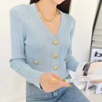 Áo mặc trong mẫu ngắn mẫu mới Áo dệt kim dài tay mùa xuân cho nữ áo len Cardigan màu đen phong cách đỏ phong cách Xiaoxiang.com