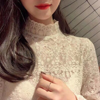 Áo mặc trong ren Áo Lưới Cổ Cao Dài Tay dễ phối cao cấp mẫu mới thu đông kiểu Tây phối trong cho nữ 7FSW