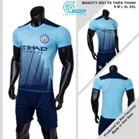 Áo Manchester City Playstation 2021 Xanh Thiên Thanh