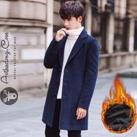 Áo măng tô dạ dài xanh hàng hiệu (ATD-461)