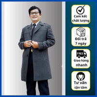 Áo măng tô nam trung niên dạ lông cừu nhập khẩu hàn quốc cao cấp Mới (BTHN)