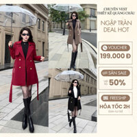 Áo Măng Tô Nữ Dáng Ngắn Kèm Đai Thắt Hàng QCCC LOẠI 1