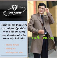 áo măng tô trung niên Tuấn Phong vải dạ nhập khẩu mua 1 áo nhận combo quà tặng 1 cà vạt lụa + 1 kẹp cà vạt - tuanphong