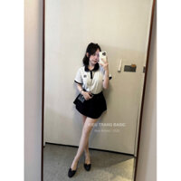 Áo miu cổ sen nữ mix chân váy bồng xoè ( tách sét) [ Về Thêm, QC L1 ]