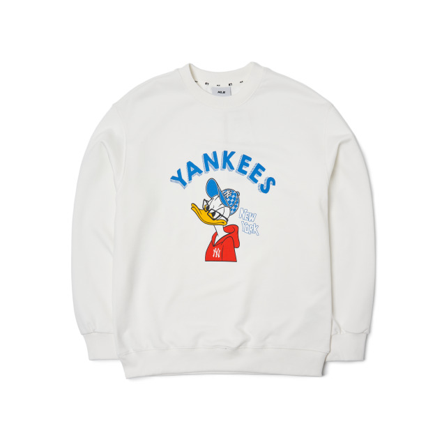 Áo MLB X DISNEY Donald Duck Front Print Overfit Sweatshirt New York Yankees 3AMTD1014-50IVS