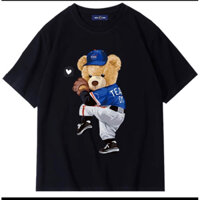 Áo MOSCHINO GẤU HAPPIER CỰC NGẦU Vải Cotton 4C may dây cổ hàng CAO CẤP