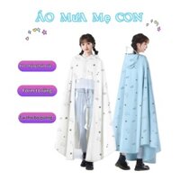 Áo mưa 1 đầu mẹ và bé trong suốt có kính che mặt tiện lợi cho mẹ và bé - Áo mưa hàng nội địa trung cao cấp