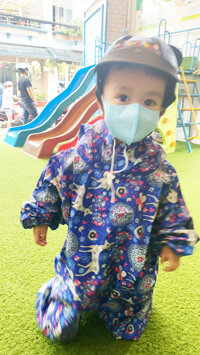 Áo Mưa Bít Trẻ Em, Áo Mưa Trùm Trẻ Em Che Kín Người An Toàn Cho Bé, Họa Tiết Cute - BÉ TRAI - SIZE 7