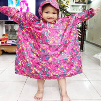 Áo Mưa Bít Trẻ Em, Áo Mưa Trùm Trẻ Em Che Kín Người An Toàn Cho Bé, Họa Tiết Cute - BÉ GÁI - SIZE 7